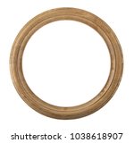 Round Wooden Frame Isolated On...