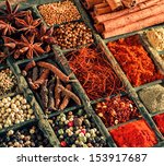 Variety Of Spices In An Old...
