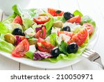Plate Of Fresh Salad With Feta...