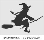  silhouette image of witch woman | Shutterstock .eps vector #1914279604