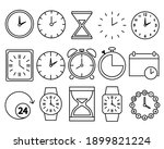 Time Icons Set. Clock Pictogram....