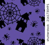 halloween seamless pattern with ... | Shutterstock .eps vector #2161730491