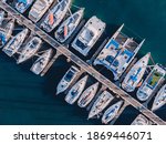 Boats docked on a marina
