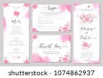 set of wedding invitation card... | Shutterstock .eps vector #1074862937