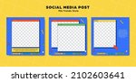 instagram template post set 90s ... | Shutterstock .eps vector #2102603641
