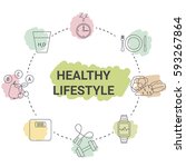 healthy lifestyle concept.... | Shutterstock .eps vector #593267864