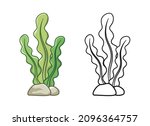 underwater seaweed colored and... | Shutterstock .eps vector #2096364757