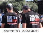 Small photo of Tel Aviv, Israel - December 1, 2023: Families of the hostages and supporters at the Inaugaration of sacred Torah scrolls at the Tel Aviv Museum of Art Square as part of Bring Them Home now campaign.