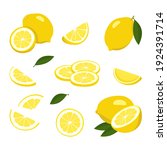 Lemon Icons Set. Bright Whole...