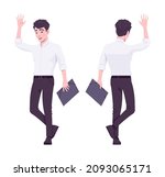 office boy  happy modern man... | Shutterstock .eps vector #2093065171