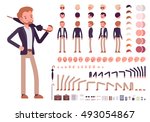 smart casual male character... | Shutterstock .eps vector #493054867