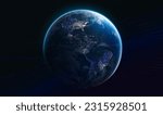 Earth globe on black background....