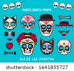 photo booth props for dia de... | Shutterstock .eps vector #1641855727