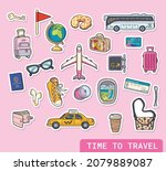 travel stickers collection.... | Shutterstock .eps vector #2079889087