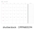 simple october 2022 calendar... | Shutterstock .eps vector #1999683194