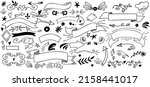 vector set of doodle banners ... | Shutterstock .eps vector #2158441017