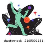 funny space alien green... | Shutterstock .eps vector #2165001181