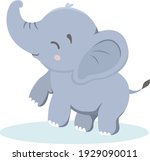 adorable baby elephant vector...