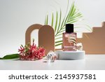 parfum bottle on podium,background for product presentation