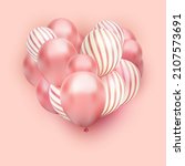 a collection of pink balloons... | Shutterstock .eps vector #2107573691