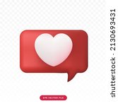3d red heart love bubble chat.... | Shutterstock .eps vector #2130693431