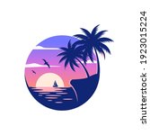 summer beach logo vector... | Shutterstock .eps vector #1923015224