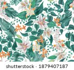 watercolor painting seamless... | Shutterstock . vector #1879407187