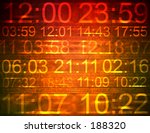 Colorful computer illustration indicating different times.