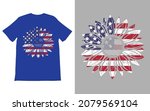 american flag sunflower t shirt ... | Shutterstock .eps vector #2079569104