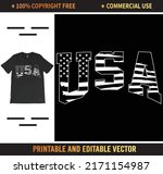 usa flag t shirt vector design  ... | Shutterstock .eps vector #2171154987