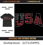 usa flag t shirt vector design  ... | Shutterstock .eps vector #2171154991