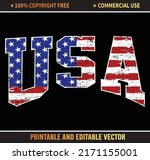 usa flag t shirt vector design  ... | Shutterstock .eps vector #2171155001