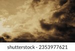 Small photo of Overcast background with light autumn sunset gradient dark golden brown tones. For backdrop cloudy sky weather clouds