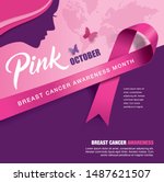 breast cancer awareness month... | Shutterstock .eps vector #1487621507