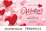 valentines day sale poster with ... | Shutterstock .eps vector #789649111