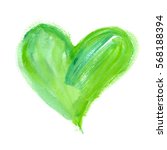 Big Bright Green Heart Painted...
