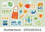 ecological stickers. collection ... | Shutterstock .eps vector #1951301011
