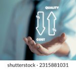 Small photo of concept of personal touch Successful organizational strategy and management, quality and cost improvements for products or services to improve customer satisfaction and increase company performance