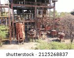 Small photo of Aerial View of the abandoned Industrial gas leakage tragedy site in the Union Carbide Factory at Bhopal, Madhya Pradesh, India