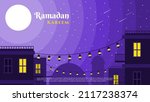 ramadan background with city in ... | Shutterstock .eps vector #2117238374