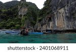 Small photo of Krabi, Thailand, 11, November, 2023: Entrance to Phi Phi Ley Island, popular Maya Bay in Phi Phi Islands in southern Thailand, arrival at the pier