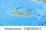 Small photo of Indonesian map of the Simeulue Islands and the surrounding area in the province of Nanggroe Aceh Darusalam