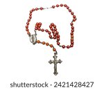 Catholic rosary on isolated...