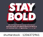 "stay bold" strong 3d red... | Shutterstock .eps vector #1206372961