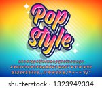 colorful pop style text effect  ... | Shutterstock .eps vector #1323949334