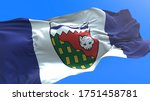 Northwest Territories flag - Canada - 3D realistic waving flag background