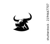 spooky bull head modern logo