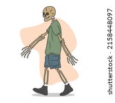 skeleton character wearing... | Shutterstock .eps vector #2158448097