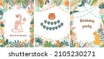 jungle party set. wild party... | Shutterstock .eps vector #2105230271