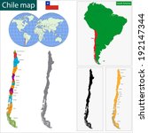 map of the republic of chile... | Shutterstock .eps vector #192147344